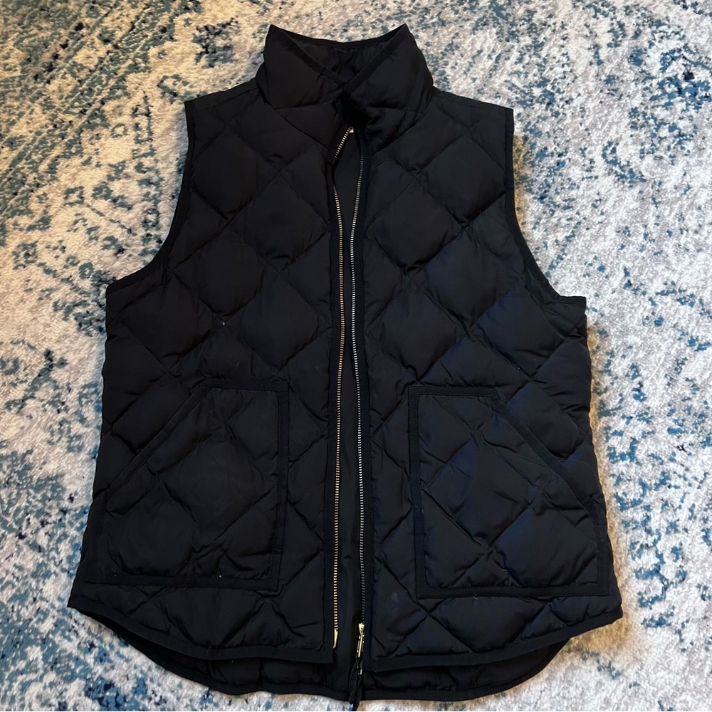 J. Crew Womens Medium Black Quilted Puffer Zest